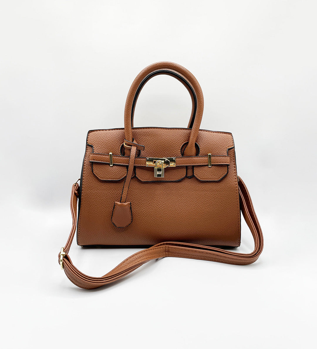Top Handle Satchel Handbag in Brown