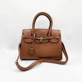 Top Handle Satchel Handbag in Brown