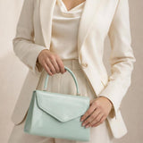 Structured Top Handle Bag in Green