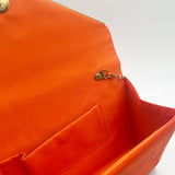 Faux Suede Envelope Evening Bag in Blood Orange