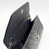 Quilted Chain Clutch Bag in Black