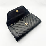Quilted Chain Clutch Bag in Black