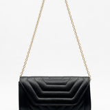 Quilted Chain Clutch Bag in Black