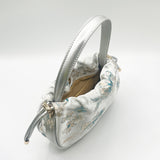 Jacquard Drawstring Handbag in Silver