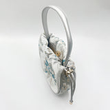 Jacquard Drawstring Handbag in Silver