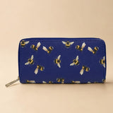 Bee Print Wallet in Blue