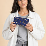 Bee Print Wallet in Blue