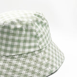Gingham Bucket Hat in Green & White - svnx