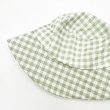 Gingham Bucket Hat in Green & White - svnx