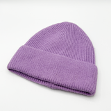 Ribbed Beanie Hat In Purple - svnx