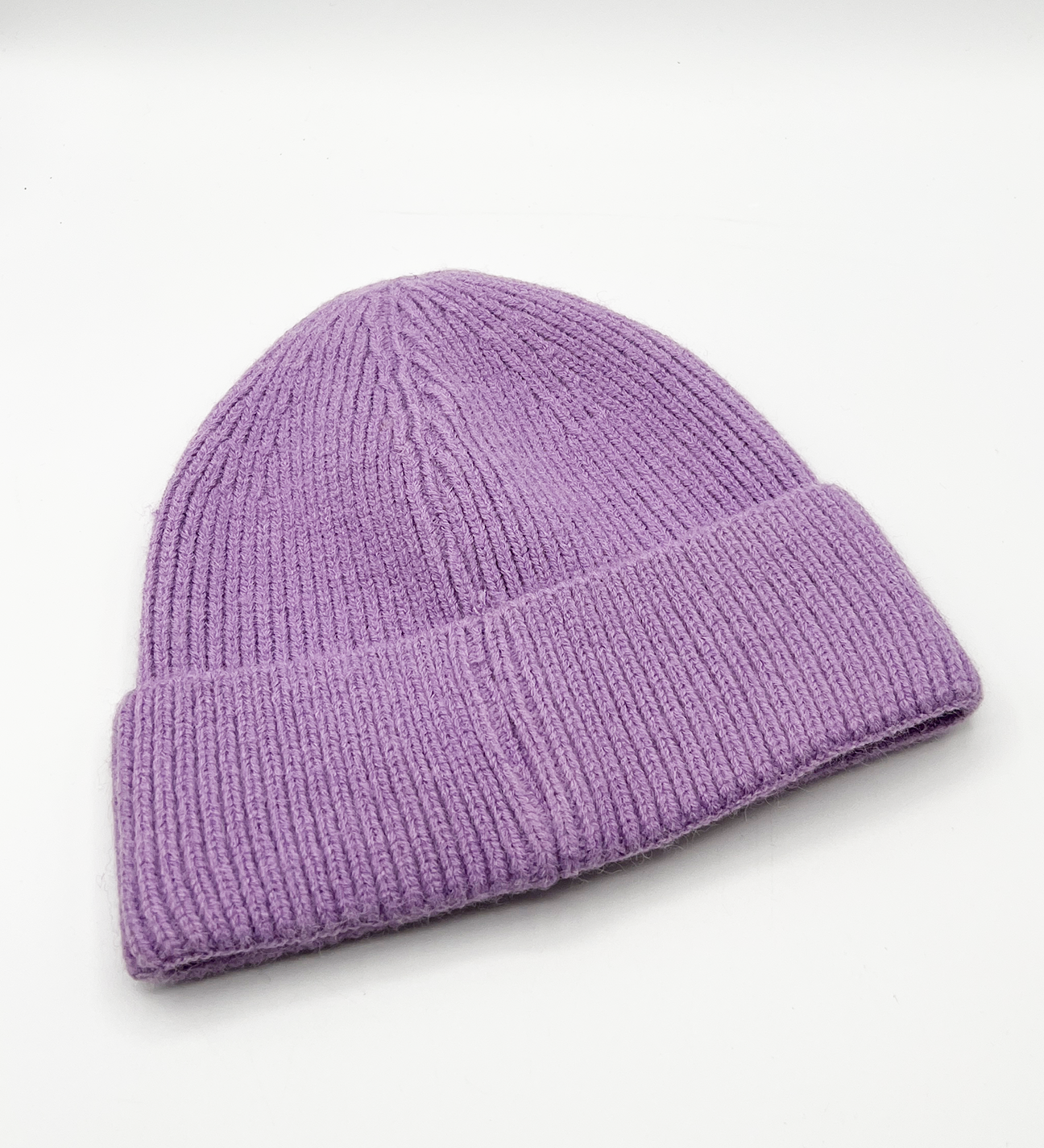 Ribbed Beanie Hat In Purple - svnx