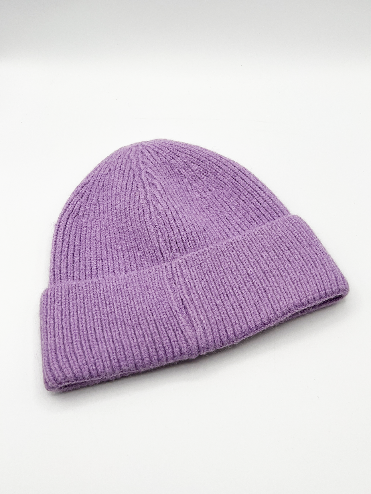 Ribbed Beanie Hat In Purple - svnx