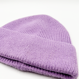 Ribbed Beanie Hat In Purple - svnx