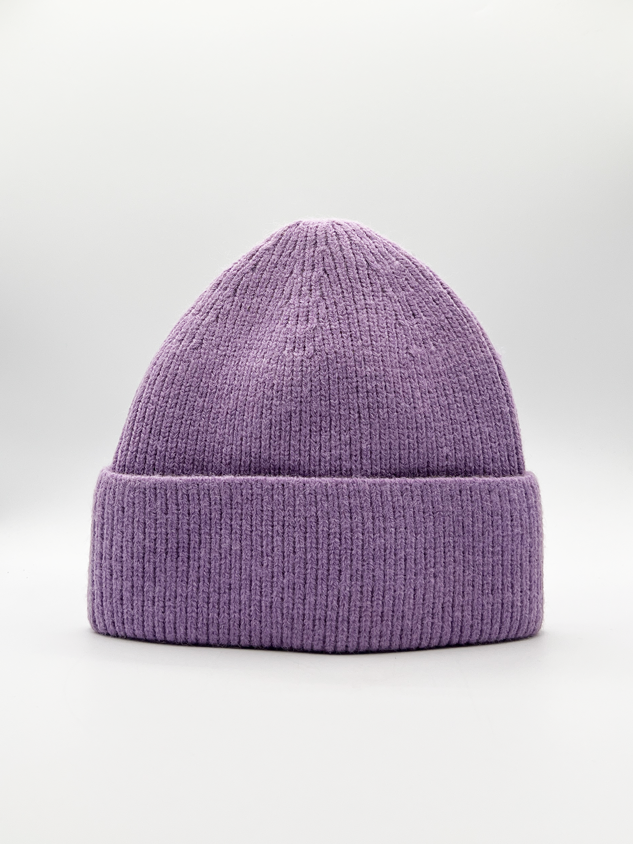 Ribbed Beanie Hat In Purple - svnx