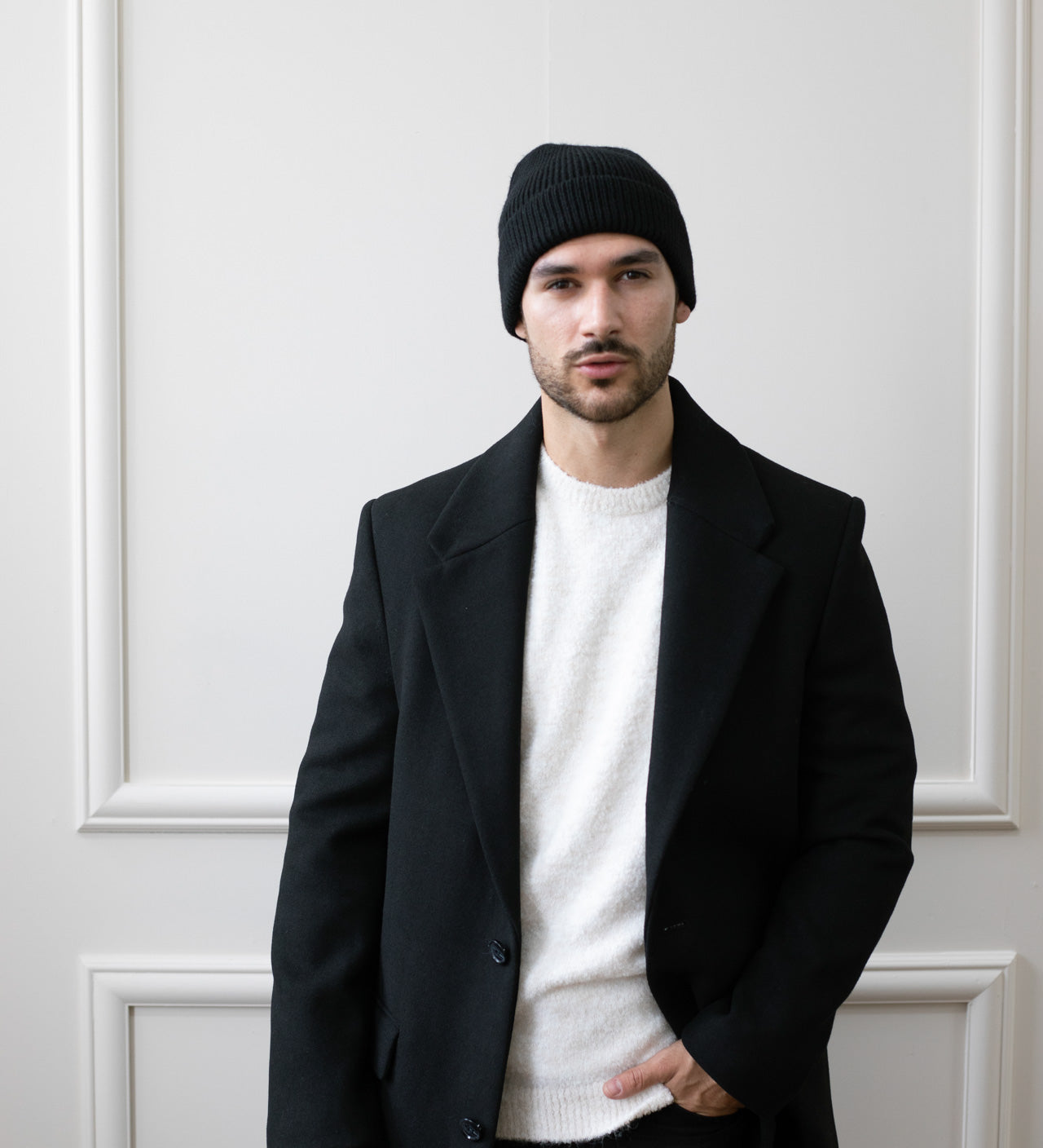 Ribbed Beanie Hat In Black - svnx