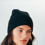 Ribbed Beanie Hat In Black - svnx