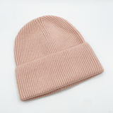 Ribbed Beanie Hat in Pink - svnx
