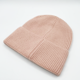 Ribbed Beanie Hat in Pink - svnx