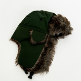 Green Tapper Hat with Faux Fur Lining