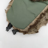 Faux Fur Trapper Hat & Ribbed Knitted Gloves Set in Green