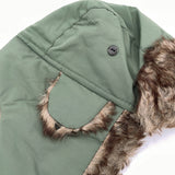 Faux Fur Trapper Hat & Ribbed Knitted Gloves Set in Green