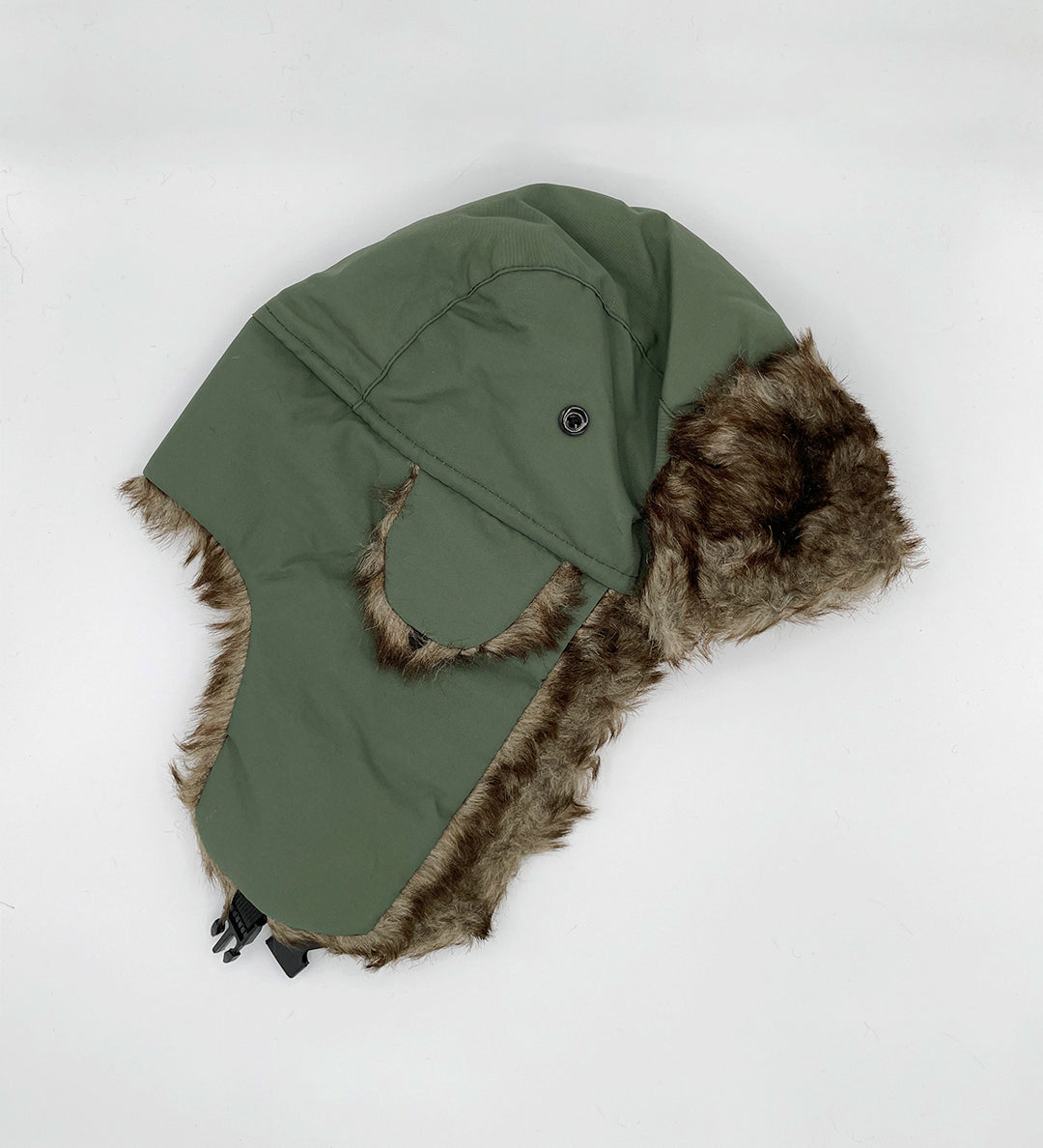 Tapper Hat with Faux Fur Lining in Green