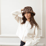 Leopard Print Plush Bucket Hat