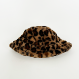 Leopard Print Plush Bucket Hat