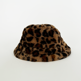 Leopard Print Plush Bucket Hat