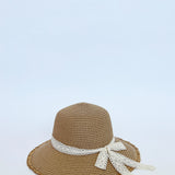 Lace Ribbon Straw Sun Hat - svnx