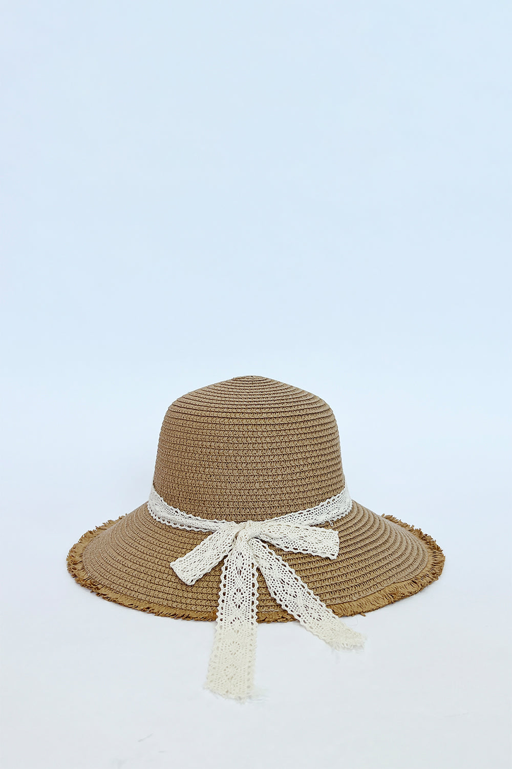 Lace Ribbon Straw Sun Hat - svnx