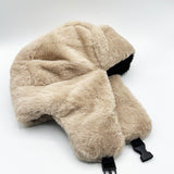 Plush Trapper Hat In Beige
