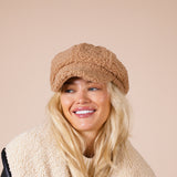 Borg Baker Boy Hat In Brown - svnx