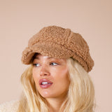 Borg Baker Boy Hat In Brown - svnx