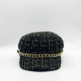Tweed Baker Boy Hat In Black