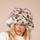 Fluffy Bucket Hat In Leopard
