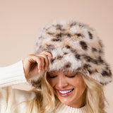 Fluffy Bucket Hat In Leopard