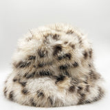 Fluffy Bucket Hat In Leopard