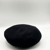 Beret Hat With Chain Detail In Black