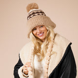 Chunky Beanie In Beige Multi