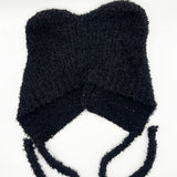 Beanie With Bear Ears In Black - svnx