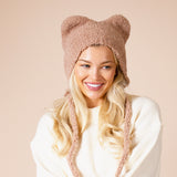 Beanie With Bear Ears In Beige