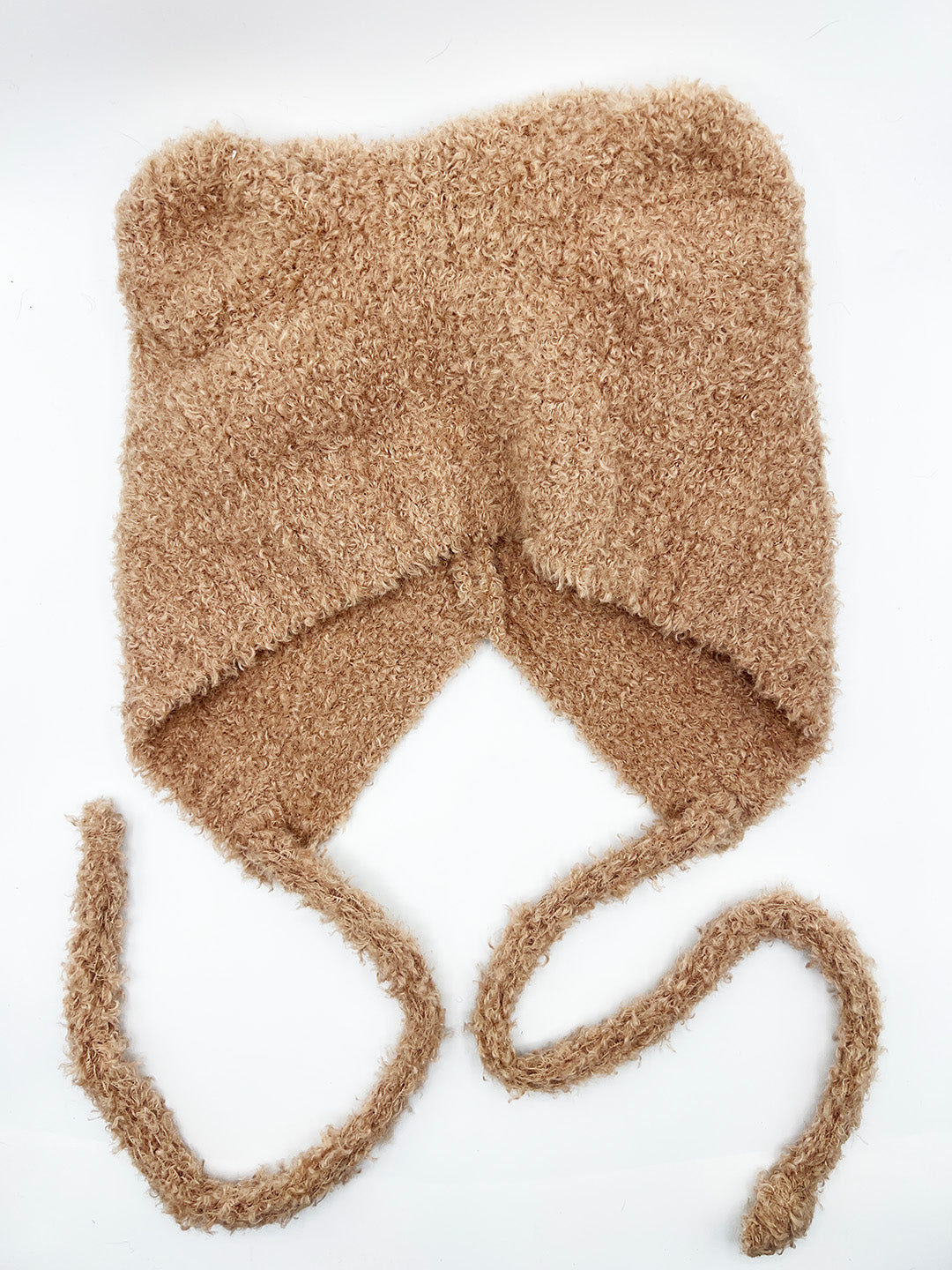 Beanie With Bear Ears In Beige - svnx