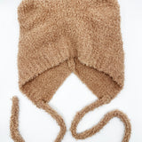 Beanie With Bear Ears In Beige - svnx