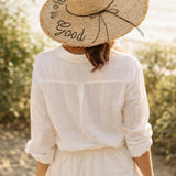 Life is Good Straw Sun Hat in Beige