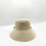 Bow Foldable Summer Hat in Beige