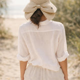 Bow Foldable Summer Hat in Beige
