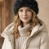 Faux Fur Headband in Black