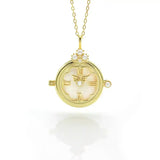 Ivory Stone Clock Pendant Necklace