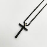Cross Pendant Necklace in Black